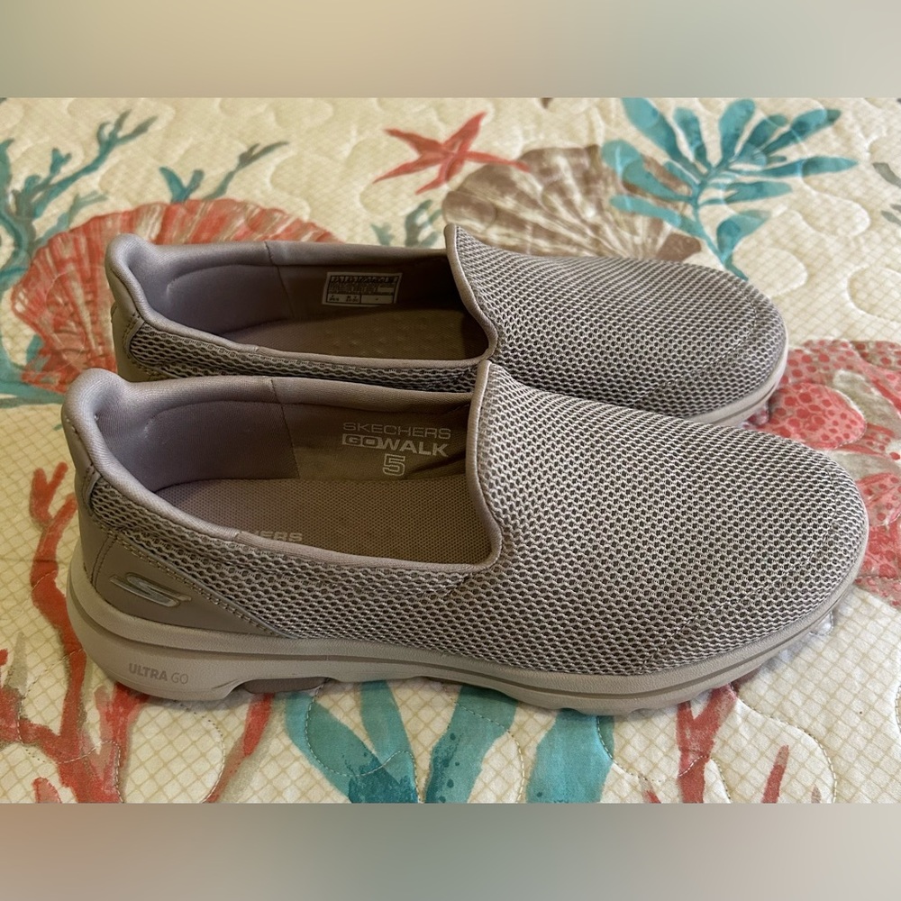 Skechers Women's Gray Go Walk Slip-On Sneakers